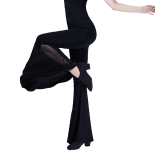 梵舒形体礼仪训练裤女新款气质喇叭阔腿裤仪态中高腰网纱显瘦
