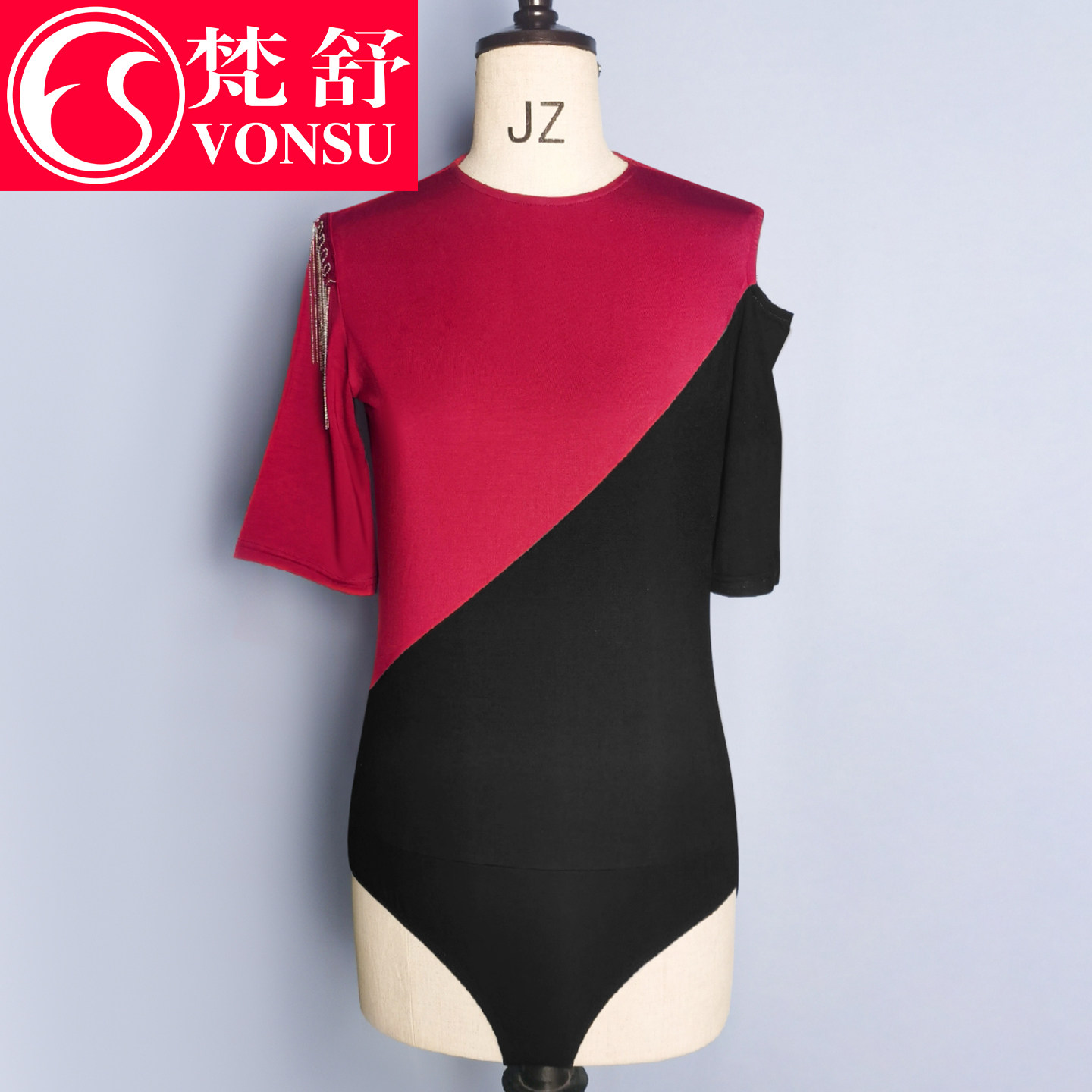 vonsu梵舒形体礼仪训练服导师礼仪款上衣连体模特走秀练功服优雅