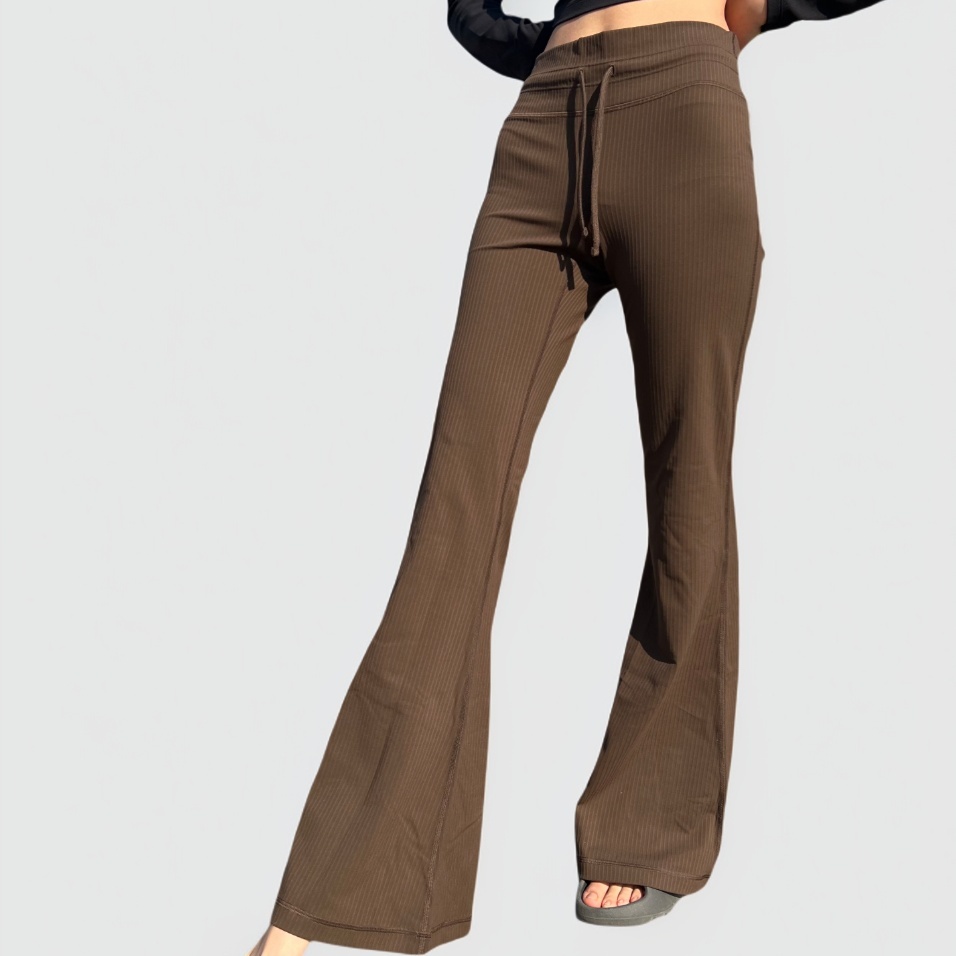 Groove Rib 女士运动罗纹高腰加宽喇叭裤丨lululemon丨LW5IMUA