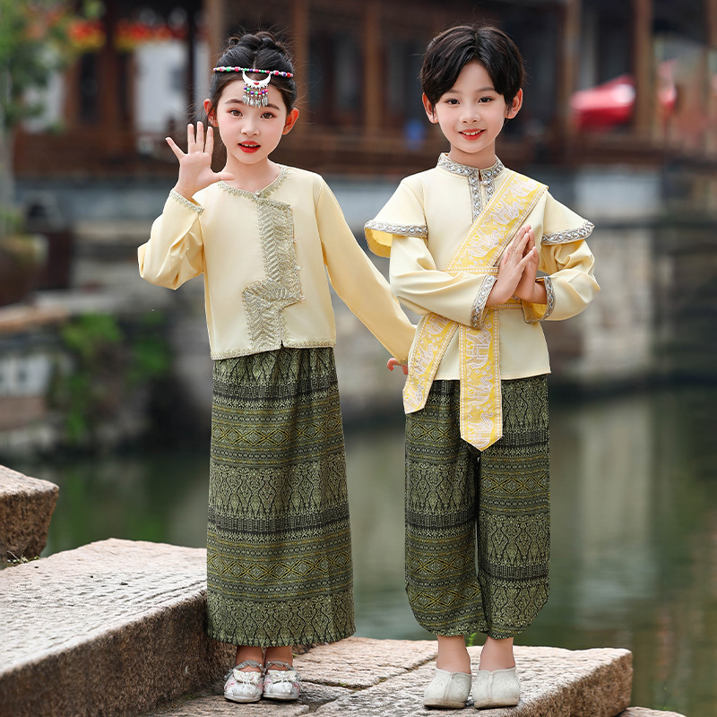 傣族儿童服装女童少数民族服饰