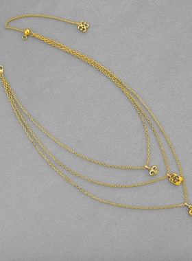 CENTE*家叠戴鸢尾花项链爆款轻奢百搭时尚高级感多层鸢尾花锁骨链