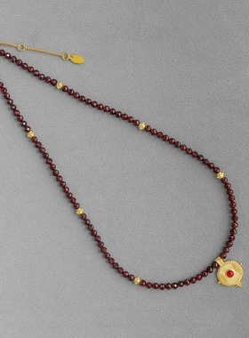 2025新款部落系列图腾金币项链新中式简约小众复古串珠吊坠锁骨链