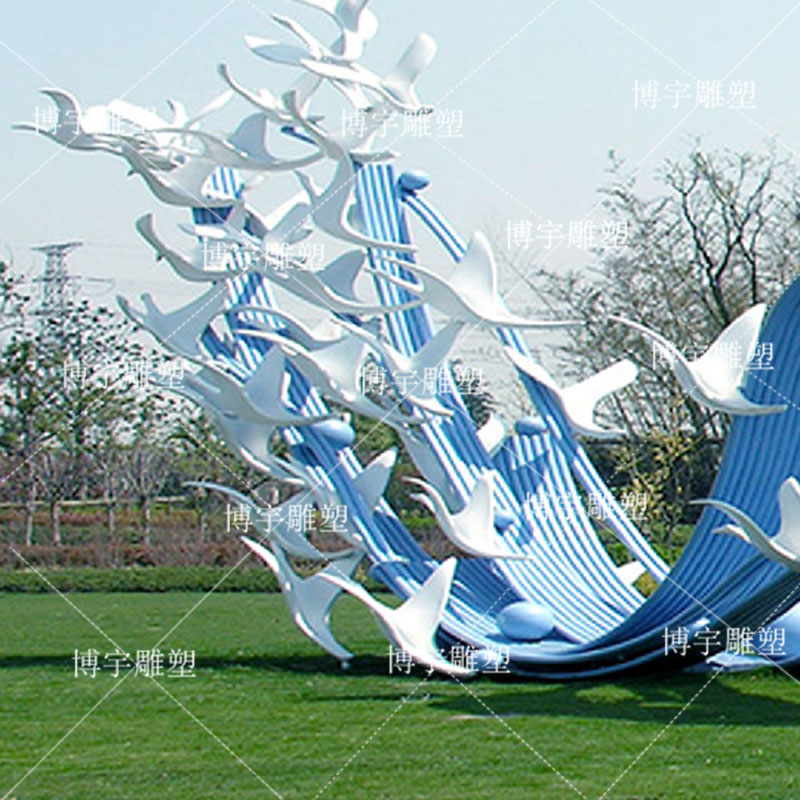 大型不锈钢镂空白色和平鸽抽象艺术小镇雕塑公园景观广场园林摆件