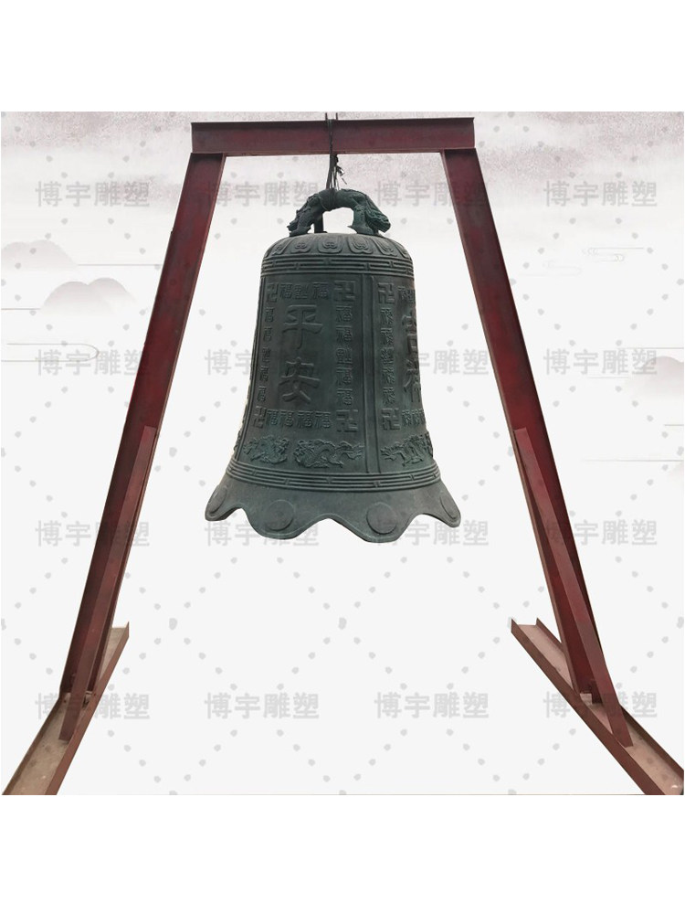 玻璃钢仿铜警钟长鸣铜钟雕塑定制