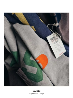 BARNS VINTAGE SWEAT 签名制作旧化再现二手衣质感复古卫衣 23427