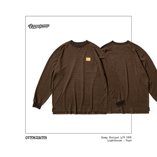 REMOCREVO Hemp Striped L/S TEE汉麻有机棉条纹肌理长袖TEE恤