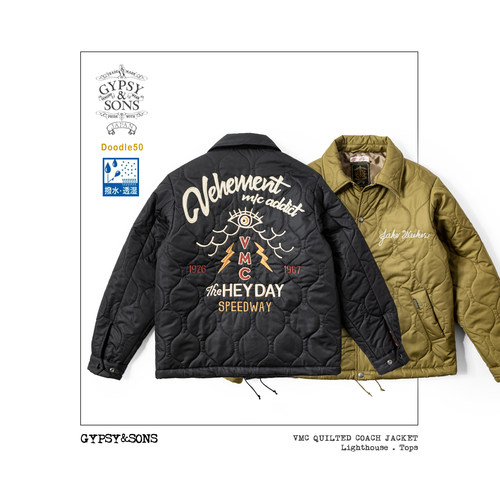 GypsySons复古热血机车魂 刺绣绗缝教练夹克 手工链绣 轻暖机甲风