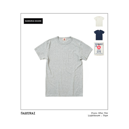 SAMURAI 宝藏日系两件套Plain Tee筒织工艺耐穿领型不束缚基础T恤