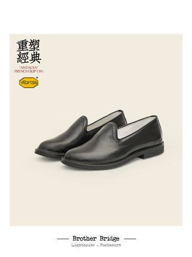 Brother Bridge 亚洲楦形 Antalya 四季皆宜一脚蹬复古小牛皮皮鞋