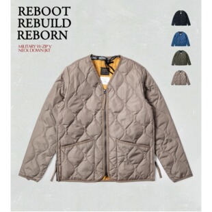 TAION军事主题明星单品V领拉链羽绒服绗缝夹克男女内搭 101ZML-1