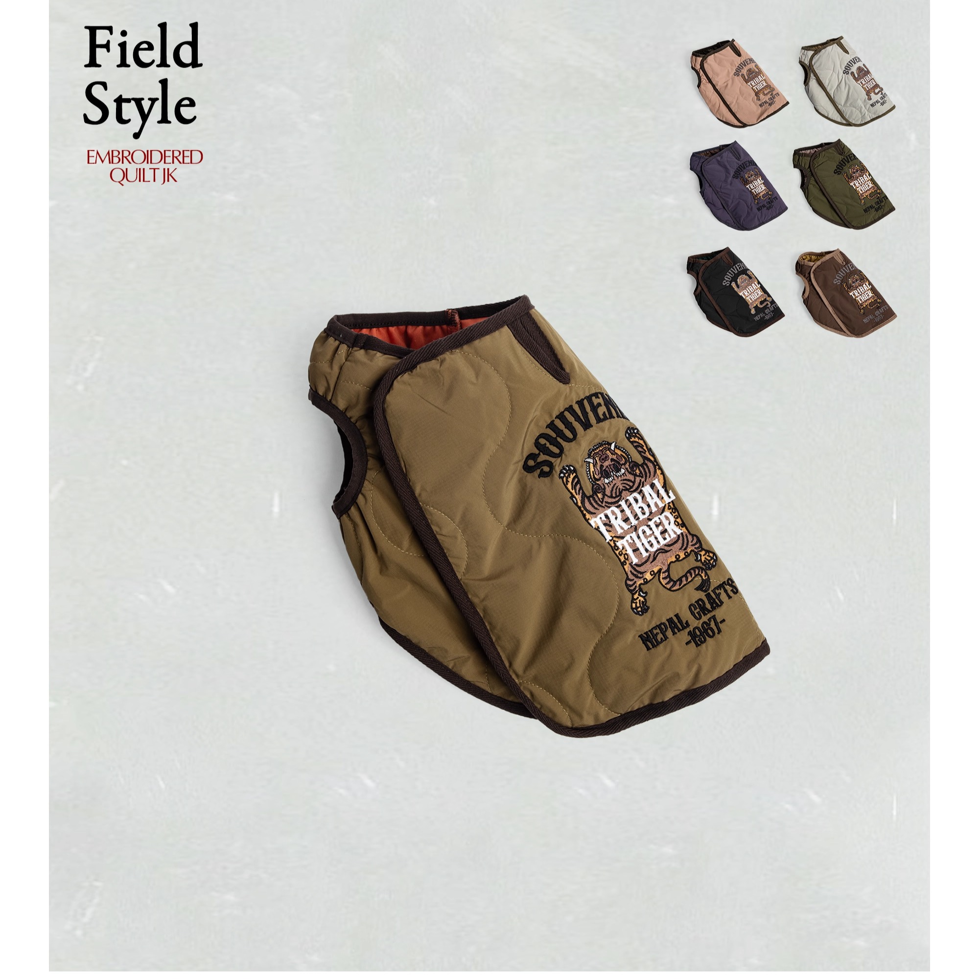 KRIFF MAYER 秋冬超人气宠物衣服 潮流藏虎图案狗狗夹棉外套