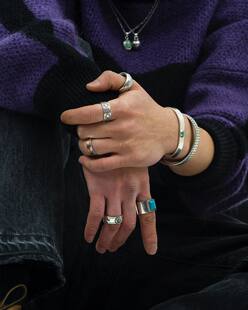 绿松石银戒指环 NORTHWORKS 箭羽图腾 Navajo部落 W320B 职人手造