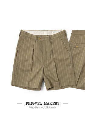 日制 PHIGVEL MAKERS  夏季 宽舒优闲 中褶西式短裤 PMAL-SP01