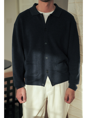 VALLEE 德国进口扬子纱重磅全羊毛口袋开衫 两色入 VE093