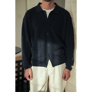 VALLEE 德国进口扬子纱重磅全羊毛口袋开衫 两色入 VE093