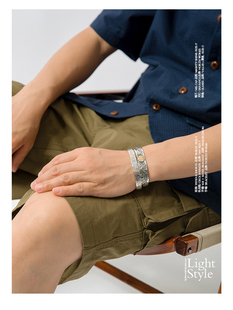 Dear blossom 松井直毅手作 经典定番18k蔷薇花点金 银手镯 B-020