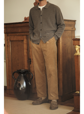 VALLEE 意大利进口面料全棉重磅灯芯绒宽松休闲长裤 两色入 VE092