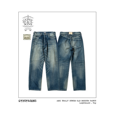 GypsySons 30年代伐木工裤 侧袋零钱袋装饰缝线 工精细旧化丹宁裤