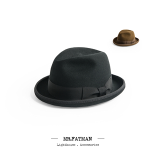 手工调校舒适硬挺塑型 Mr.FATMAN 经典洪堡帽毛呢礼帽 5223011
