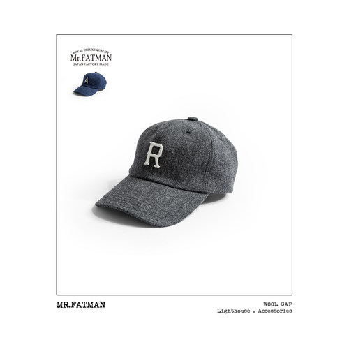 MR FATMAN 复古羊毛棒球帽 经典帽型显脸小 徽章字母帽 通勤百搭