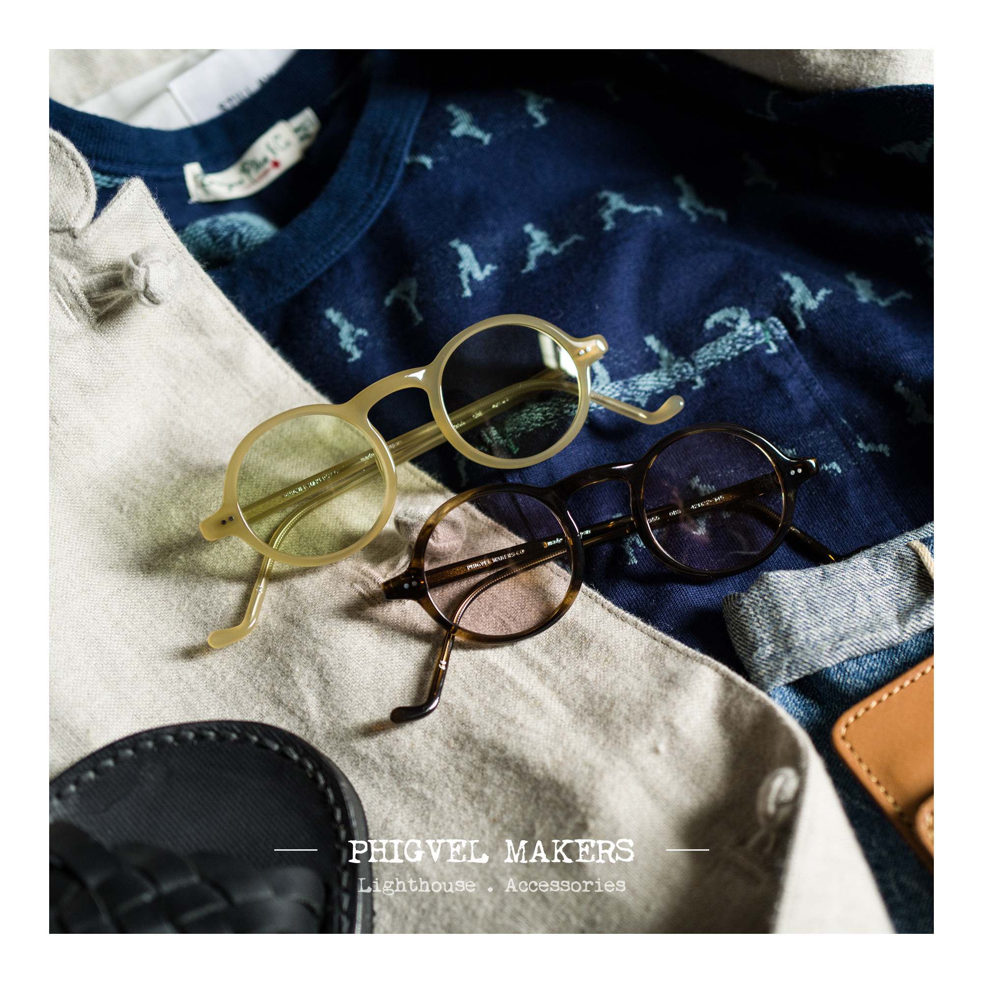 匠人手制古典圆框眼镜男女通用