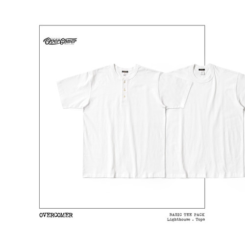 REMOCREVO BASIC TEE PACK 全棉基础亨利领、圆领TEE套装