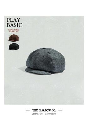 HWDOG 秋冬春热门定番 轻量挺括美利奴羊毛报童帽法兰绒狩猎帽