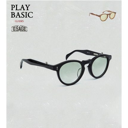 usage联名可拆卸双镜腿原创意大利板材勾尾眼镜浅色墨眼镜框架钛