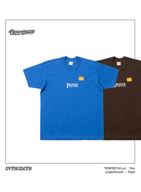 REMOCREVO “ POWER”Print Tee复古印花圆筒纯棉短袖Tee恤