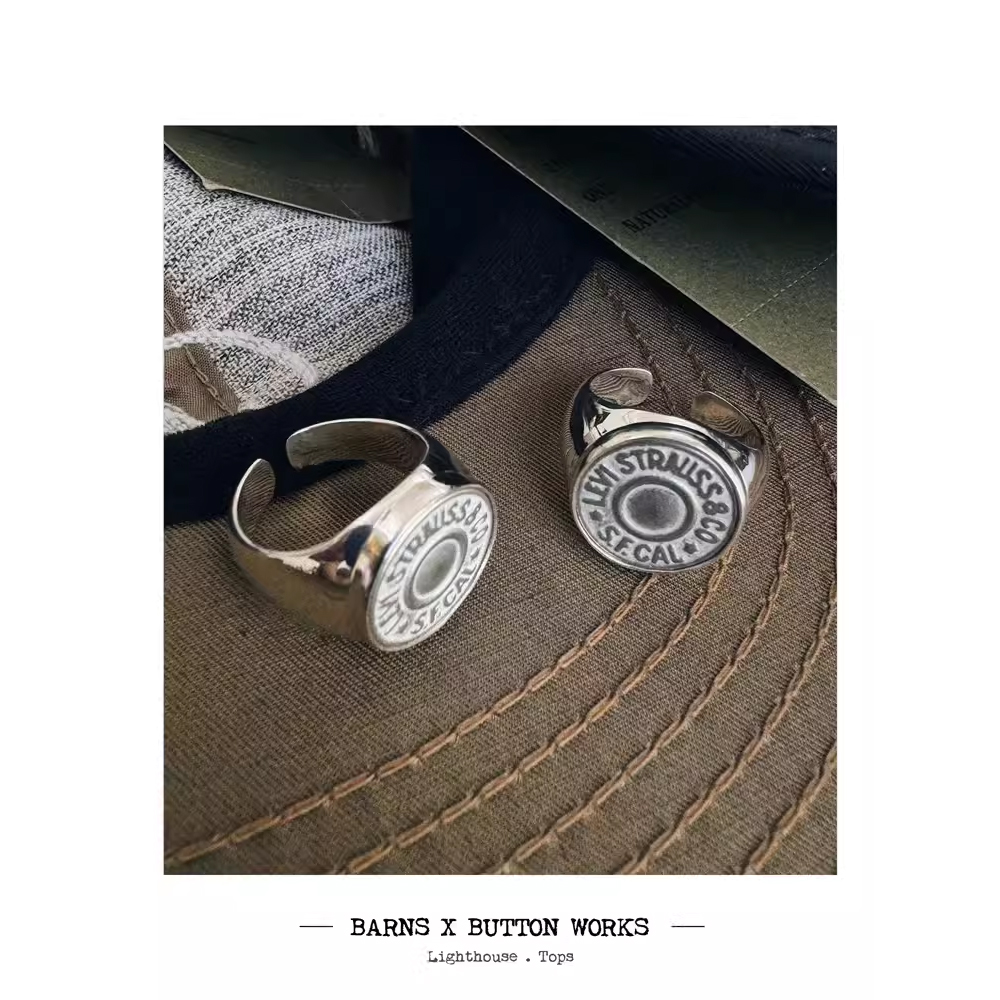 BARNS X ButtonWorks Dead Stock 中古Levi's钮扣 银戒指 BW-0147