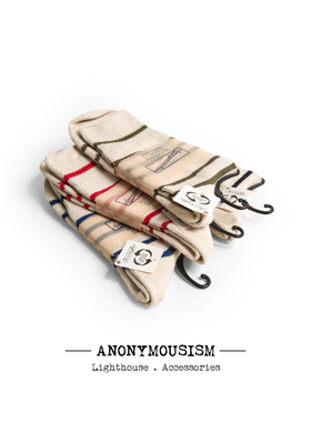 Anonymous Ism 原棉本白日本在地织造 百搭基础条纹长袜 15213300