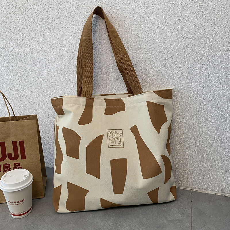 托特帆布包包男女上课大学生通勤大容量小众设计单肩手提书包袋潮