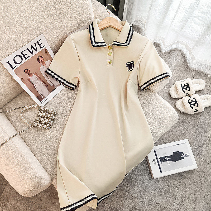 CLEARANCE PICKS UP THE LEAKAGE OF BIG-NAME TEA BREAKS FRENCH POLO NECK DRESSES WOMENS SUMMER SENSE OF LUXURY WAIST CINCHING THIN A-LINE SHORT SKIRTS