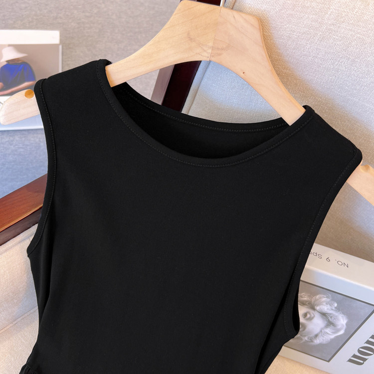CLEARANCE PICK UP LEAK COUNTER WITHDRAWAL WOMENS FRENCH SLEEVELESS VEST DRESS SUMMER HIGH-END SENSE HEPBURN STYLE LITTLE BLACK SKIRT