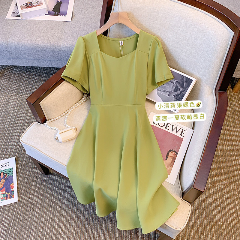 CLEARANCE PICKS UP BIG NAMES AT THE BACK OF THE HOLLOW BOW DRESS WOMENS SUMMER SENSE OF LUXURY TEMPERAMENT WAIST AND THIN A-LINE SKIRT