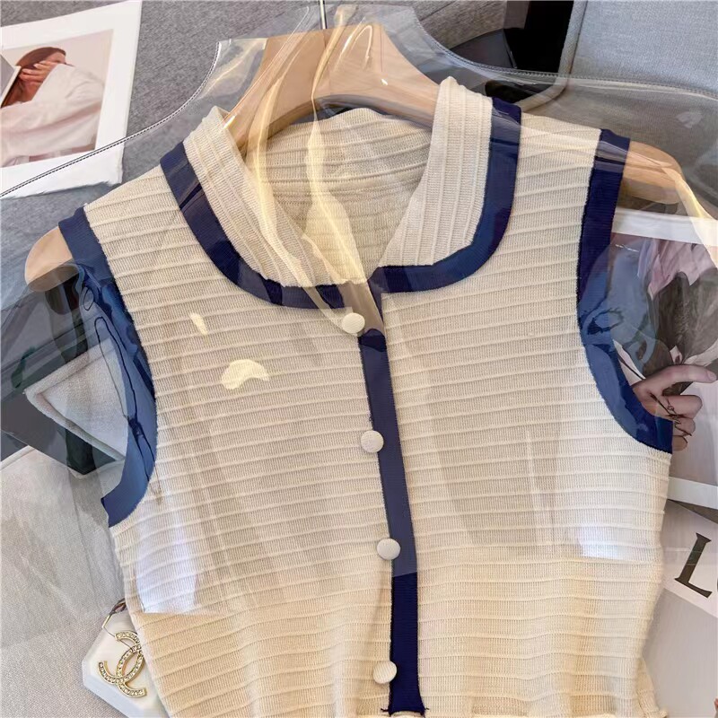 CLEARANCE SPILLS BIG-NAME FRENCH POLO NECK KNIT DRESS WOMENS DESIGN SENSE NICHE SLEEVELESS VEST A-LINE SKIRT