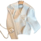FIRST-LINE BRANDS CUT LABELS WOMENS CLOTHING BIG BRANDS FOREIGN TRADE EXPORTS UNIQUE SAMPLES AUTUMN AND WINTER DIAGONAL BUTTONS IRREGULAR KNITTED SWEATERS
