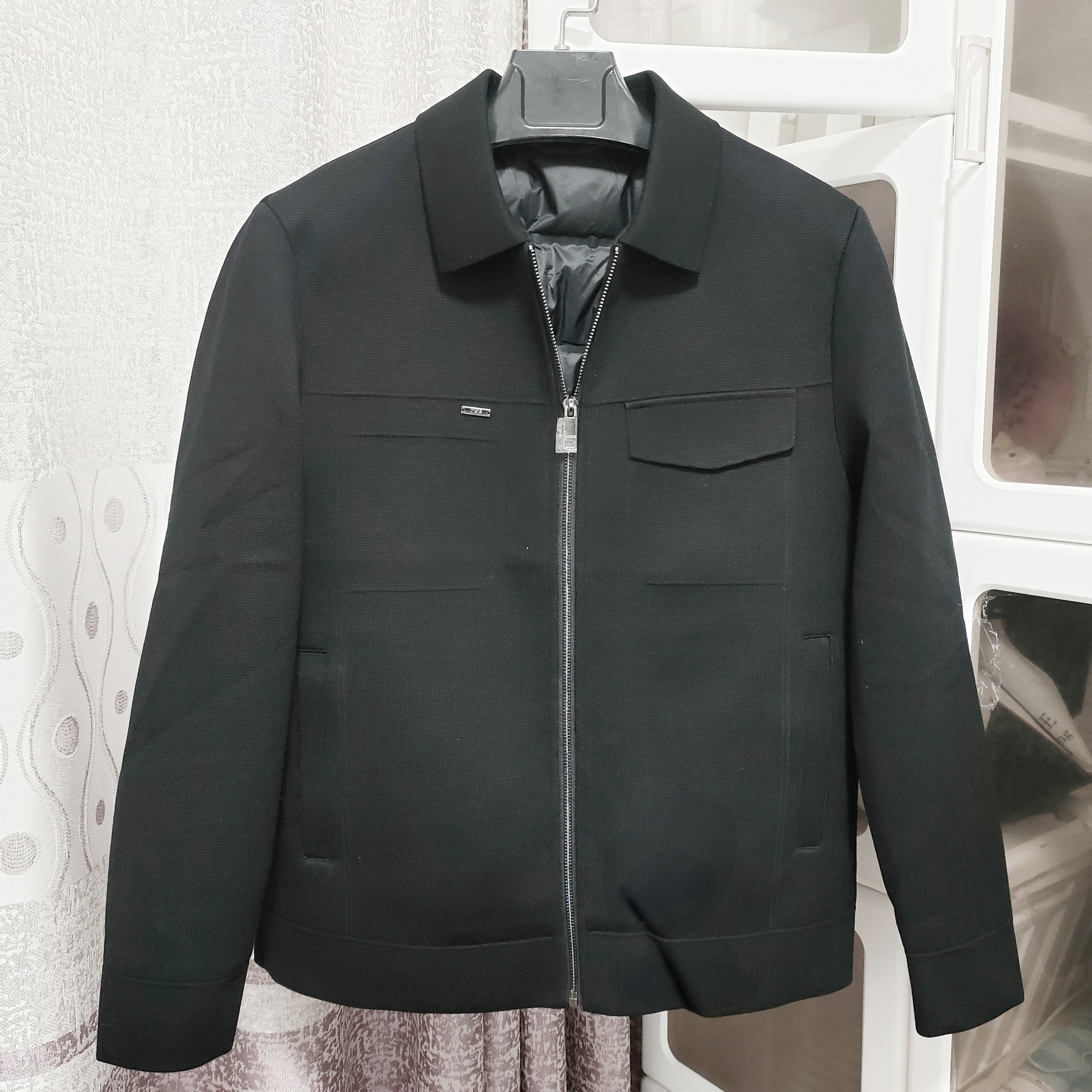 男士外套2025冬装新款轻薄羽绒服时尚百搭翻领毛呢休闲夹克上衣