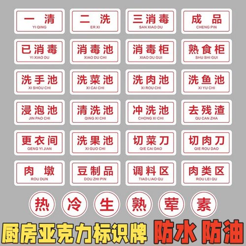 标识牌定制亚克力厨房