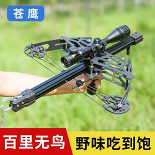 户外高精度枪式弹弓新款连发钢珠复合弓大威力箭珠两用激光瞄准弓
