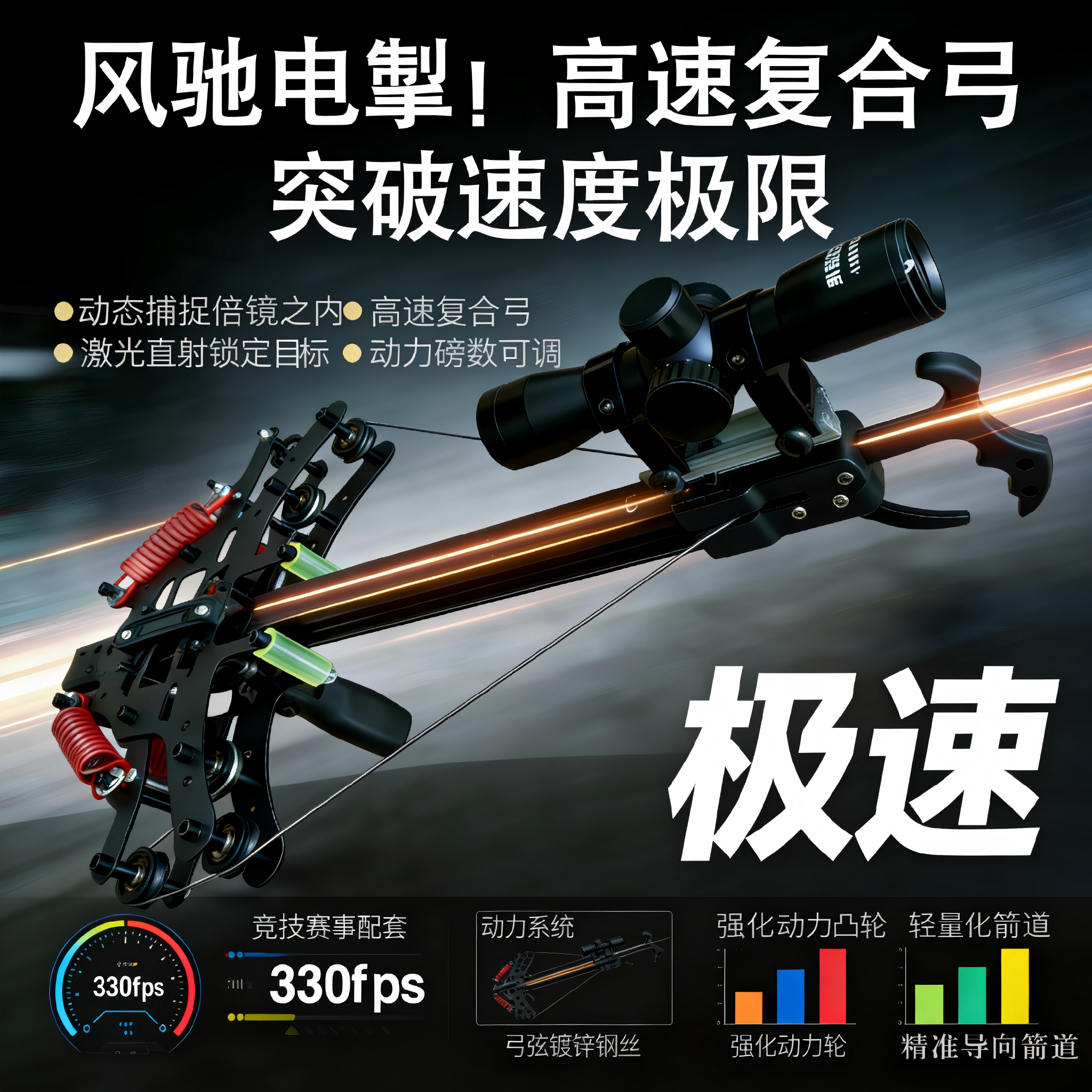 毒蛇复合弓2026新款加强版金属弹弓高精度枪式斑鸠王子钢珠两用弓