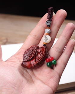 一鸣惊人紫檀钥匙扣挂件饰品木雕刻蝉吊坠文玩手把件车内装饰品