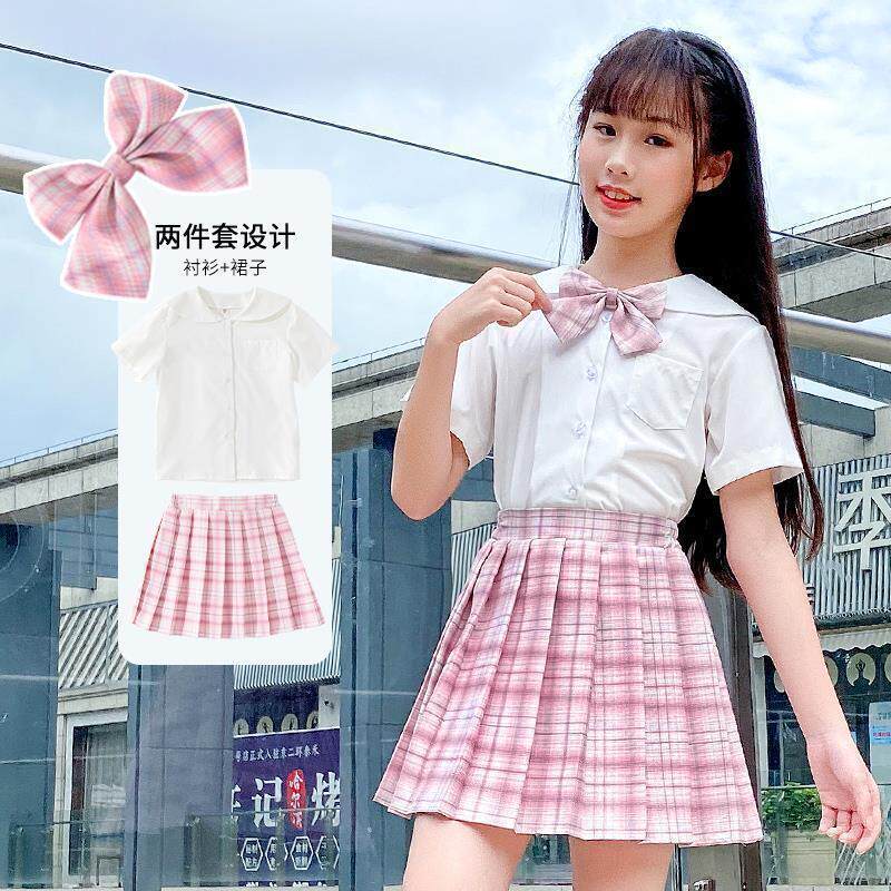 女童秋装新款长袖套装中大童jk制服10岁儿童百褶裙子两件套校服12