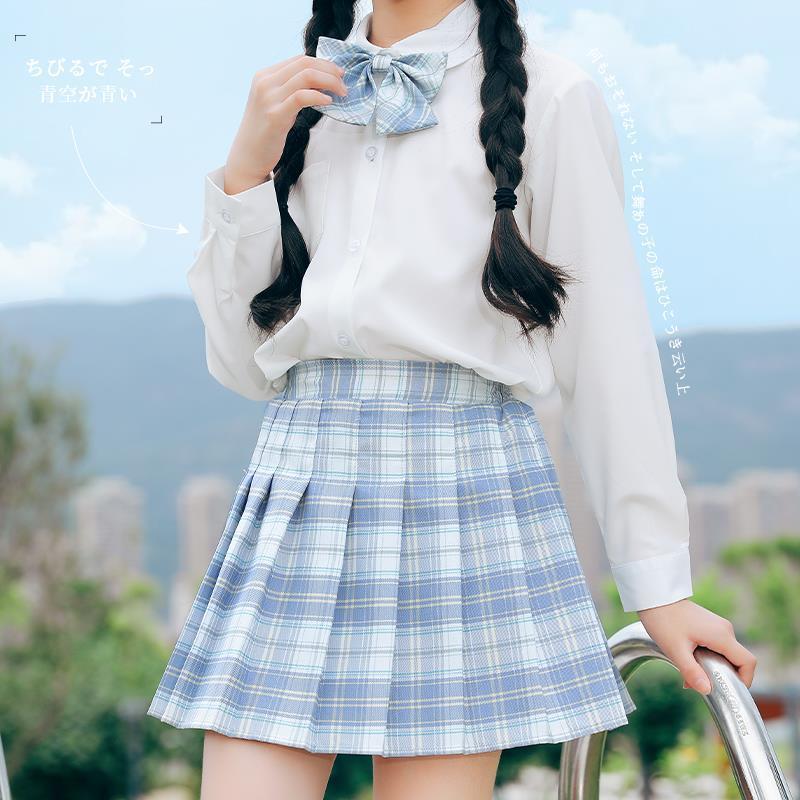 女童半身裙夏天儿童jk制服12岁10学院风百褶洋气格子中大童短裙子
