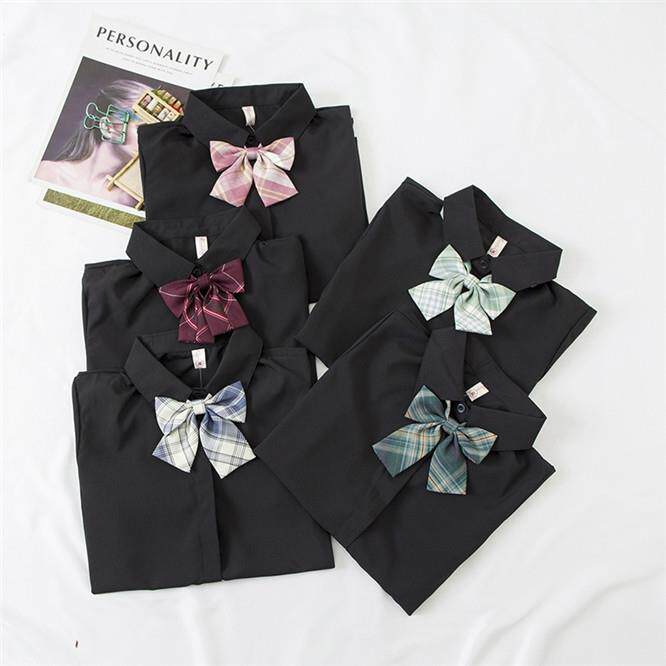 儿童JK制服黑色衬衫女短袖夏季学院风中大童校服白衬衣学生演出服