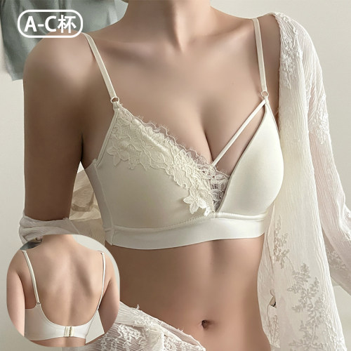 U型交叉美背内衣女小胸聚拢文胸