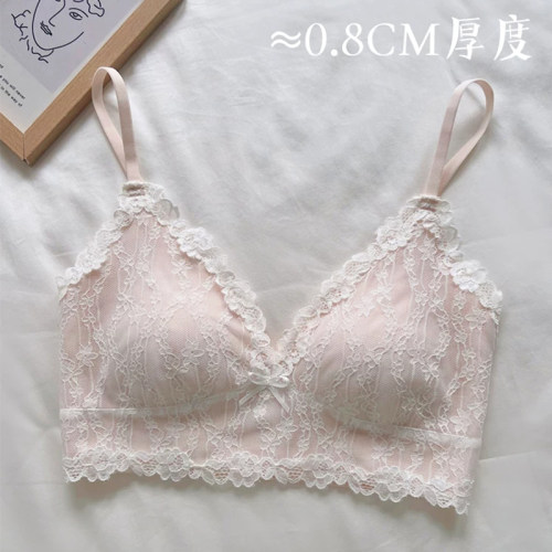 蕾丝磨毛吊带背心女带胸垫秋冬保暖美背内衣小胸聚拢内搭打底上衣