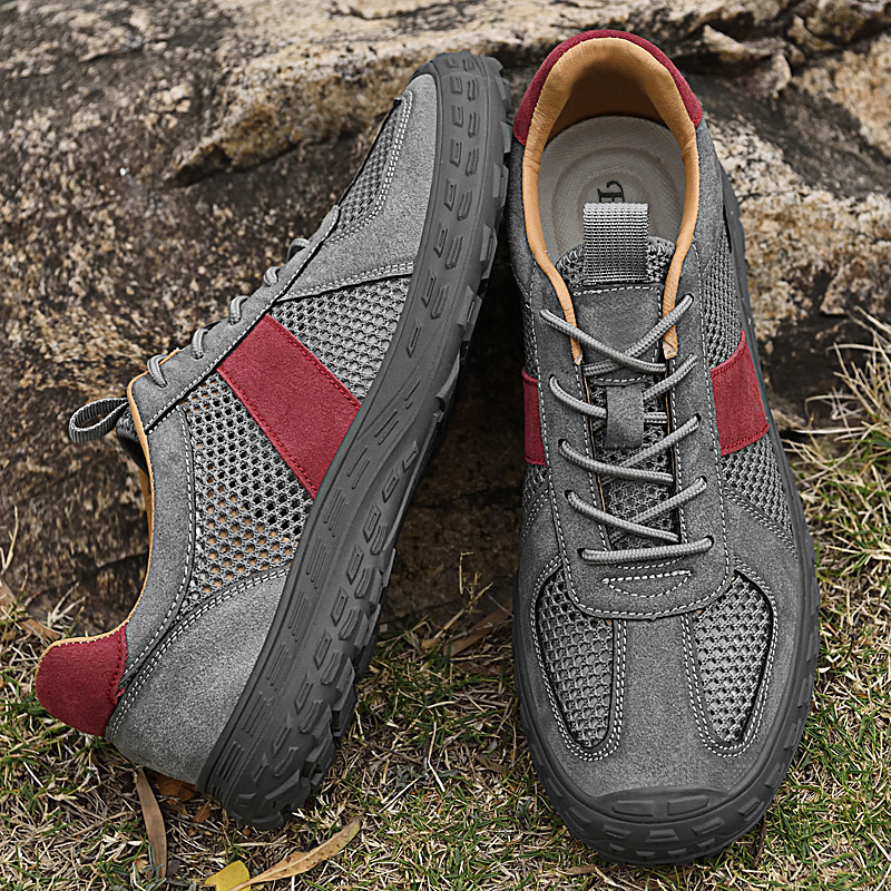 夏季男鞋2025新款网面运动休闲鞋男士耐磨防滑登山户外鞋镂空透气