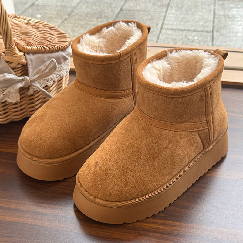 雪地靴女加绒保暖套脚短靴短筒