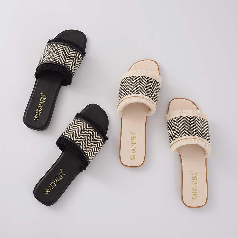 小CK凉拖鞋女外穿时尚百搭2019夏新款平底网红ins大码一字沙滩鞋在类目 女鞋, 拖鞋中 - 来自Buy2taobao.com提供专业的淘宝代购服务